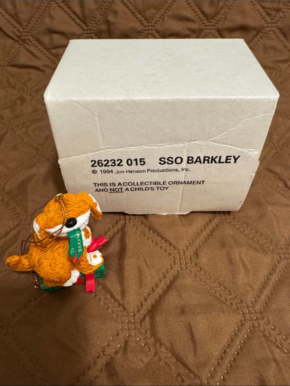 Vintage 1994 Sesame Street Barkley Christmas ornament in original box!
